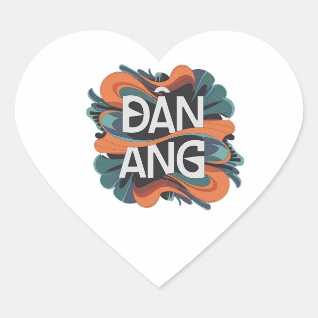 Pegatina En Forma De Corazón Danang (Anverso)
