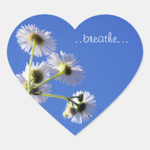 Pegatina En Forma De Corazón Dandilion "Breathe Pegatina"