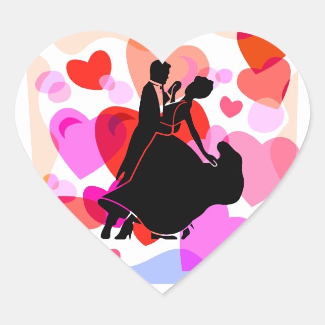 Pegatina En Forma De Corazón Danza (Anverso)