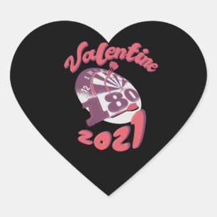 Pegatina En Forma De Corazón Darts es mi San Valentín 2021