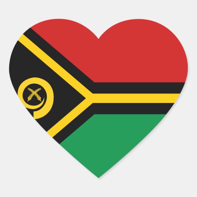 Pegatina en forma de corazón de la bandera de Vanu (Anverso)