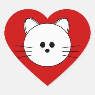 Pegatina En Forma De Corazón De las patas pegatina "gatito " del corazón aquí