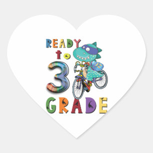 Pegatina En Forma De Corazón De Vuelta A La Escuela, 3º Grado