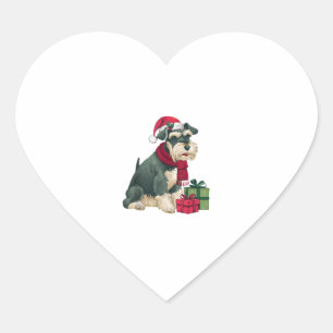 Pegatina En Forma De Corazón Decoración Fiesta Santa Gigante Perro Schnauzer Ch