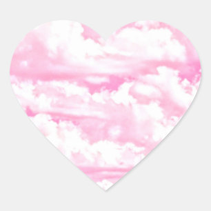 Pegatina En Forma De Corazón Decoración rosa de las nubes de Fuchsia