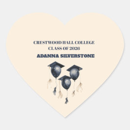 Pegatina En Forma De Corazón Decoraciones para fiesta de graduación con sticker