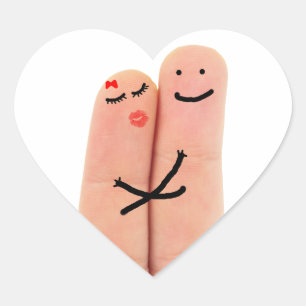 Pegatina En Forma De Corazón Dedos enamorados
