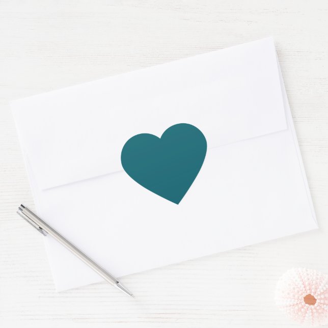 Pegatina En Forma De Corazón Deep Petrol Heart Sticker (Sobre)