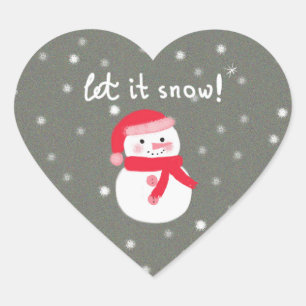 Pegatina En Forma De Corazón Deja que nieve