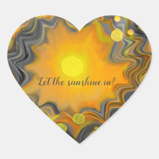 Pegatina En Forma De Corazón Dejemos que el sol en el amor retro
