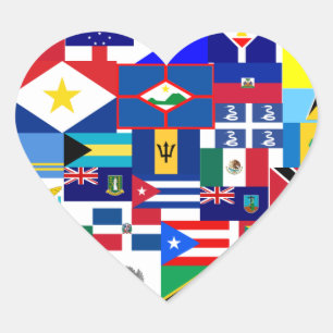 Pegatina En Forma De Corazón del Caribe