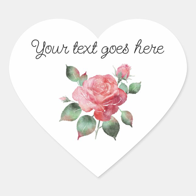 Pegatina En Forma De Corazón Delicado Rosa (Anverso)