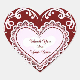 Pegatina En Forma De Corazón Delicate Lace Heart Card