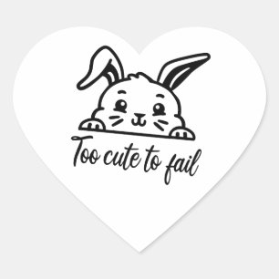 Pegatina En Forma De Corazón Demasiado lindo para fallar
