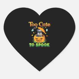 Pegatina En Forma De Corazón Demasiado lindo para hablar calabaza de perro Schn