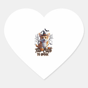 Pegatina En Forma De Corazón Demasiado lindo para hablar Corgi T shir de perro