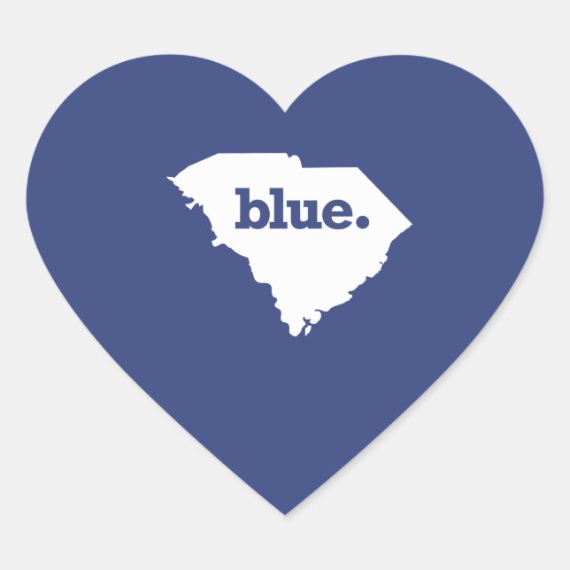 Pegatina En Forma De Corazón Demócrata de Carolina del Sur (Anverso)