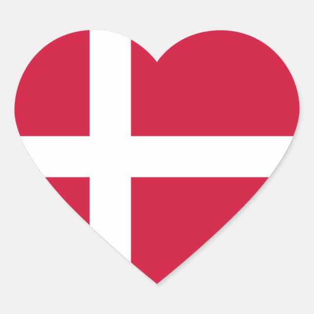 Pegatina En Forma De Corazón denmark (Anverso)