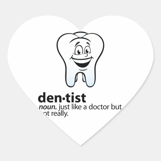 Pegatina En Forma De Corazón Dentista (Anverso)