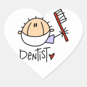 Pegatina En Forma De Corazón Dentista