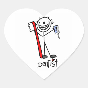 Pegatina En Forma De Corazón Dentista básico de figura de palo