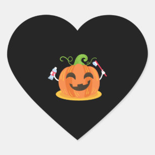Pegatina En Forma De Corazón Dentista Halloween Calabaza Diente