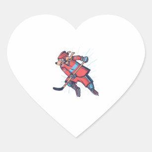 Pegatina En Forma De Corazón Deporte de perro de hockey