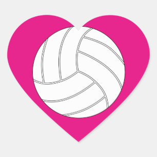 Pegatina En Forma De Corazón Deportes de color Personalizado en forma de voleib
