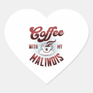 Pegatina En Forma De Corazón descanso para el café con un malinois belga, diver