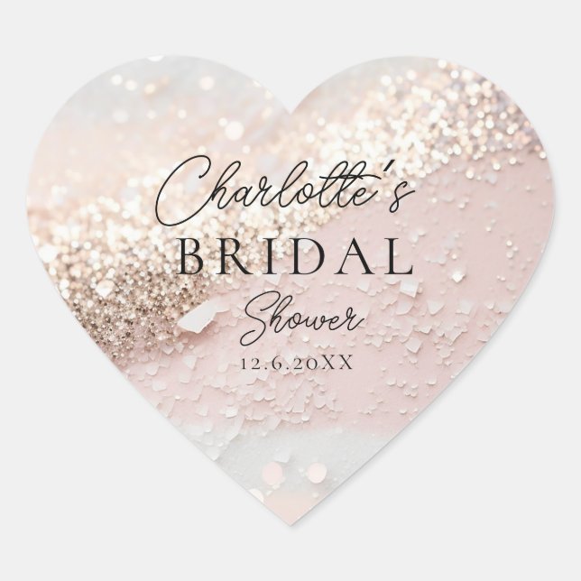 Pegatina En Forma De Corazón Despedida de Soltera con Brillo   (Anverso)