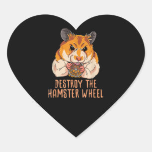 Pegatina En Forma De Corazón Destroy The Hamster Wheel