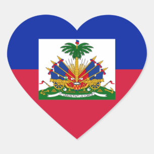 Pegatina En Forma De Corazón d'Haïti de Drapeau - bandera de Haití