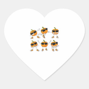 Pegatina En Forma De Corazón Día de Acción de Gracias Bailando Calabaza Niños C