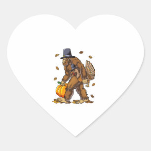 Pegatina En Forma De Corazón Día de Acción de Gracias Bo de la Calabaza de Pie 
