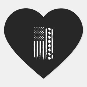 Pegatina En Forma De Corazón Día de la Bandera Americana St Patricks