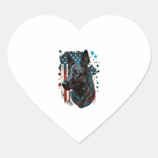 Pegatina En Forma De Corazón Día de la Conmemoración Pastor Holandés Bandera Am