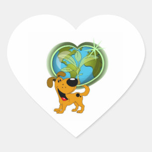 Pegatina En Forma De Corazón Día de la Tierra y calabaza