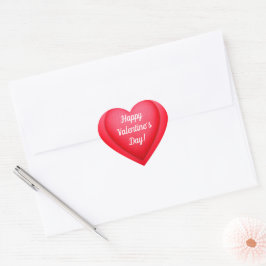 Pegatina En Forma De Corazón Día de San Valentín Corazones Rojos Elegantes Pers