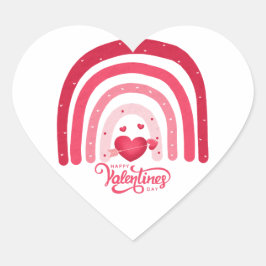 Pegatina En Forma De Corazón Día de San Valentín del Arcoiris