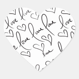 Pegatina En Forma De Corazón Día de San Valentín Letra a Mano Carta de Amor Let