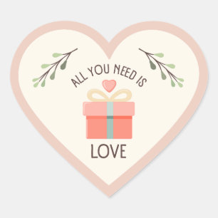 Pegatina En Forma De Corazón Día de San Valentín - Todo lo que necesitas es amo