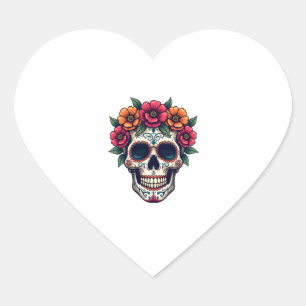 Pegatina En Forma De Corazón Día del Azúcar Muerto � Día de los Muertos S