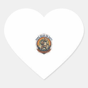 Pegatina En Forma De Corazón Día del Padre Camiseta Oso Papá De Servicio Divert