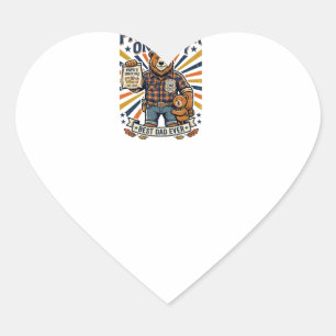 Pegatina En Forma De Corazón Día del Padre Camiseta Papá Oso de Servicio Divert