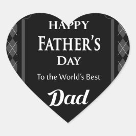 Pegatina En Forma De Corazón Día del Padre - "Feliz Día del Padre" Negro/Gris