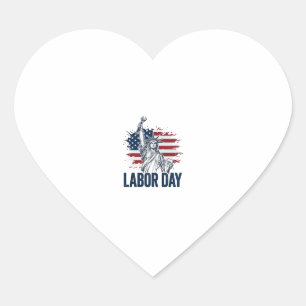 Pegatina En Forma De Corazón Día del Trabajo Estatua de la Libertad Diseño Patr