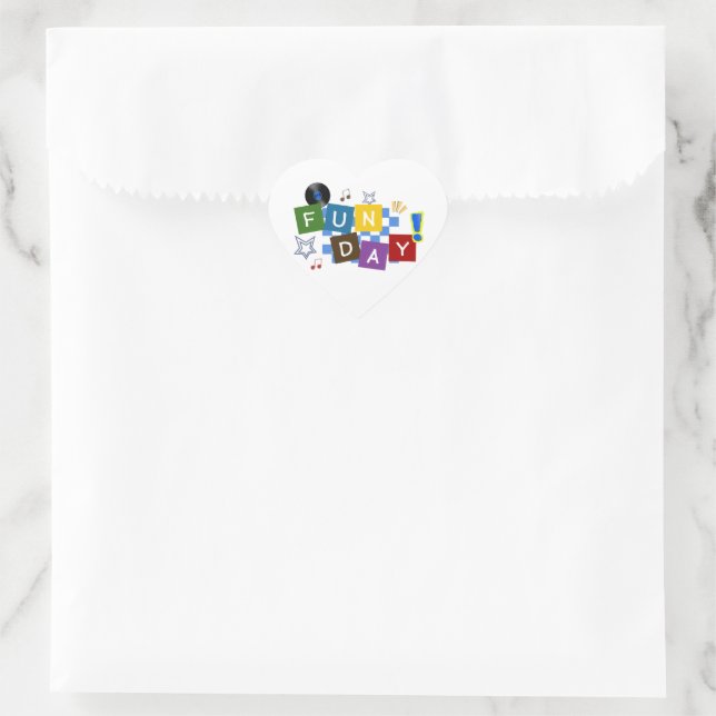 Pegatina En Forma De Corazón Día divertido (Bolso)
