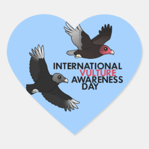 Pegatina En Forma De Corazón Día internacional de la conciencia del buitre