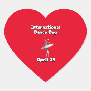 Pegatina En Forma De Corazón Día Internacional de la Danza