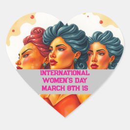 Pegatina En Forma De Corazón Día Internacional de la Mujer - 8 de Marzo de Cora